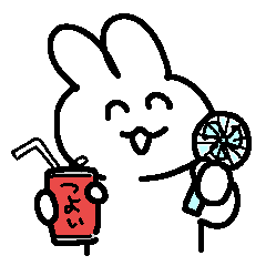 [LINEスタンプ] お酒が好きなウサギチャンの夏