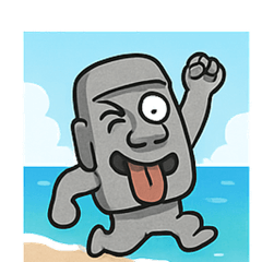 [LINEスタンプ] 海のモアイ像@SFW