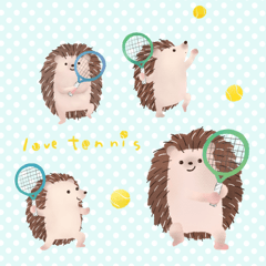 [LINEスタンプ] テニスが大好きなハリネズミのスタンプ