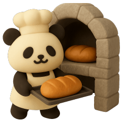[LINEスタンプ] もちもち3D★パンとパンダ-お仕事編-