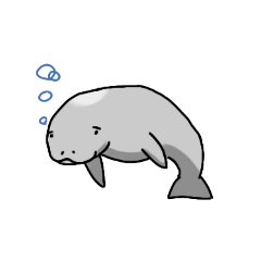 [LINEスタンプ] ぼんやりマナティ