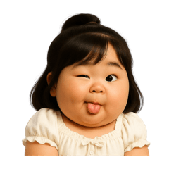 [LINEスタンプ] トゥル 太っちょ 女の子（無言）
