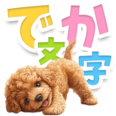 [LINEスタンプ] 見やすい！トイプードルのでか文字スタンプ