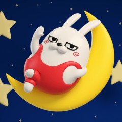 [LINEスタンプ] デカ動く 3D擦れうさぎ2