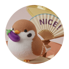 [LINEスタンプ] ナスを食べる鳥たちカプセルトイ