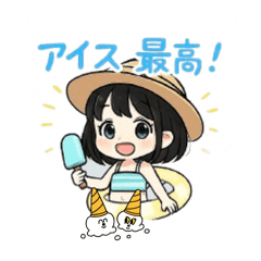 [LINEスタンプ] ボブGIRL☆夏スタンプ