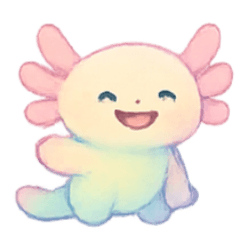 [LINEスタンプ] 虹色ウーパールーパー癒やし