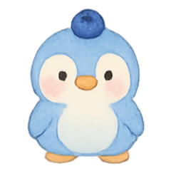 [LINEスタンプ] ブルーベリーペンギンひんやり