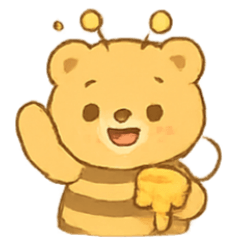 [LINEスタンプ] はちみつベアこども花園散歩