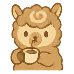 [LINEスタンプ] モカラテアルパカ朝カフェタイム