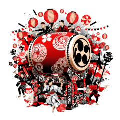 [LINEスタンプ] 夏祭り、太鼓の響き