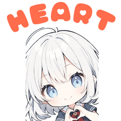 [LINEスタンプ] ハートハンドサインの女の子