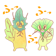 [LINEスタンプ] 「オーク」と「イチョウ」。夏。