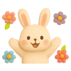 [LINEスタンプ] ふわふわフェルトうさぎ