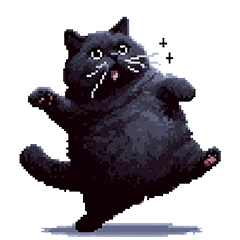 [LINEスタンプ] 無言で伝える太っちょ黒猫
