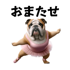 [LINEスタンプ] ブルドッグのバレリーナの画像（メイン）