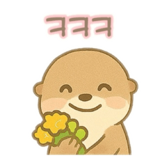 [LINEスタンプ] 可愛いカワウソ 韓国語
