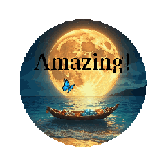 [LINEスタンプ] 蝶々と月と海と..Butterfly, Moon and Sea