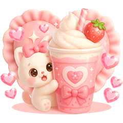 [LINEスタンプ] 3D風❤️みるねこ❤️今夏ラブリーdays❤️