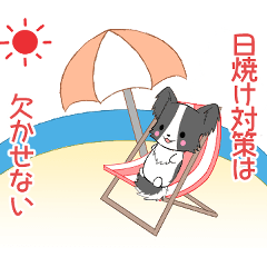 [LINEスタンプ] ちびパピヨン18【夏】