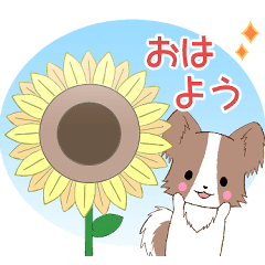 [LINEスタンプ] 飛び出す！ちびパピヨン18【夏】
