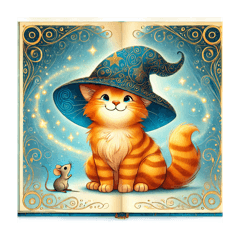 [LINEスタンプ] 魔法の帽子をかぶった猫