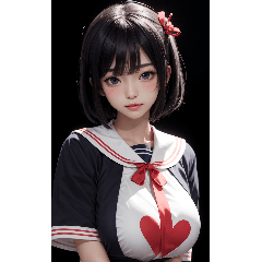 [LINEスタンプ] 暗いセーラー服の女の子