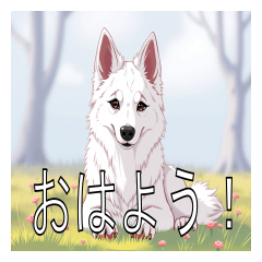 [LINEスタンプ] ホワイトスイスシェパードドッグ