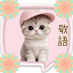 [LINEスタンプ] スコティッシュ猫 吹き出し 夏 BIG 敬語