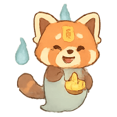 [LINEスタンプ] 幽霊レッサーパンダ灯籠遊び