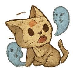 [LINEスタンプ] 紙ねこおばけの七月おさんぽ