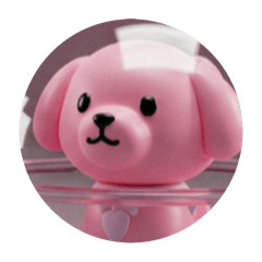 [LINEスタンプ] ピンクのワンちゃんカプセルトイ