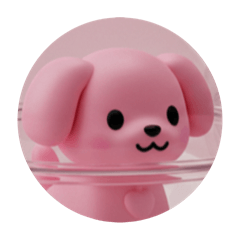 [LINEスタンプ] ピンクの犬カプセルトイ