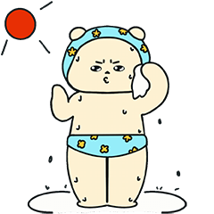 [LINEスタンプ] ぷにぷにビニーベアの夏 