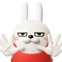 [LINEスタンプ] 動く 3D擦れうさぎ