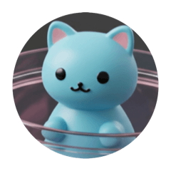 [LINEスタンプ] 水色のネコリスネズミカプセルトイ