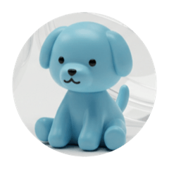 [LINEスタンプ] 水色の犬猫カプセルトイ