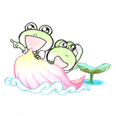 [LINEスタンプ] カエル君とケロ太君の夏