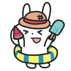 [LINEスタンプ] 学生うさぎの夏休み