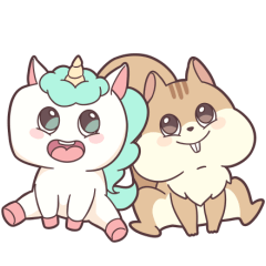 [LINEスタンプ] ユニミントとリズメル：日常編 