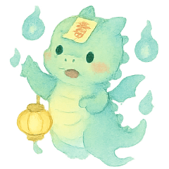 [LINEスタンプ] 幽霊ドラゴンの灯籠ゆらゆら