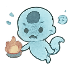 [LINEスタンプ] おばけベビー水盆あそび