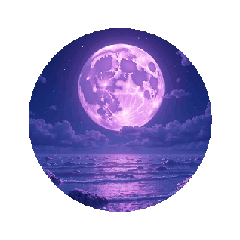 [LINEスタンプ] 癒しの海.満月.波打ち際.舟.Healing sea