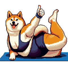 [LINEスタンプ] ヨガするふとっちょ柴犬