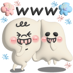 [LINEスタンプ] ぷっくりまるしまさんとおばけさん
