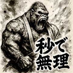 [LINEスタンプ] 白黒和ゴリラ