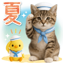 [LINEスタンプ] 癒しニャンコの「夏」の毎日