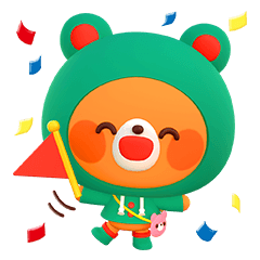 [LINEスタンプ] 日常で使えるフードくまスタンプ3D 