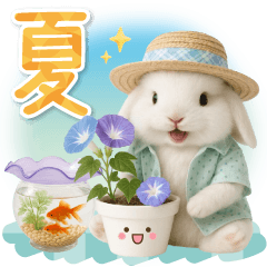 [LINEスタンプ] 癒しウサギの「夏」の毎日