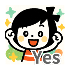 [LINEスタンプ] ボブGIRL☆元気いっぱいポップスタンプ